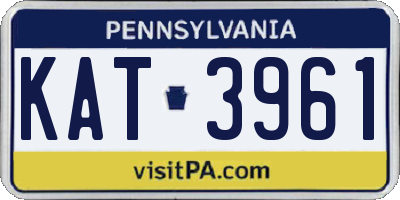 PA license plate KAT3961