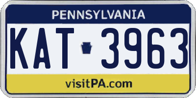 PA license plate KAT3963