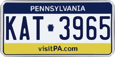 PA license plate KAT3965