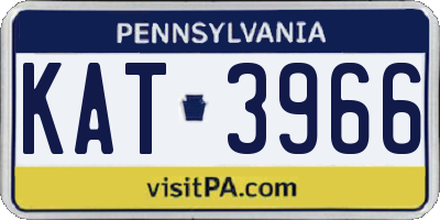 PA license plate KAT3966