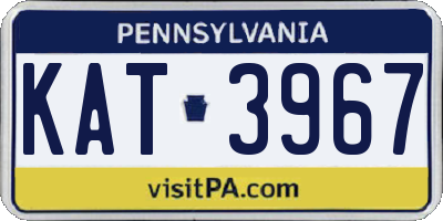 PA license plate KAT3967