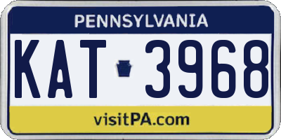 PA license plate KAT3968