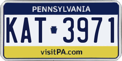 PA license plate KAT3971