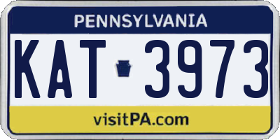 PA license plate KAT3973