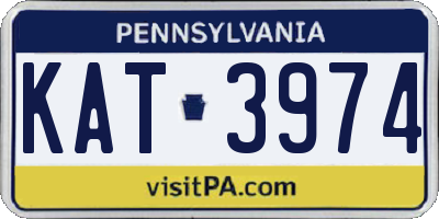 PA license plate KAT3974