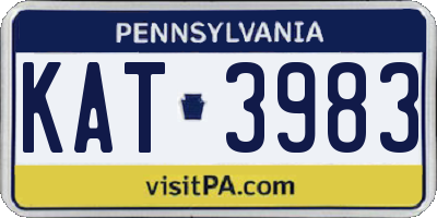 PA license plate KAT3983