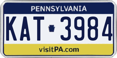 PA license plate KAT3984