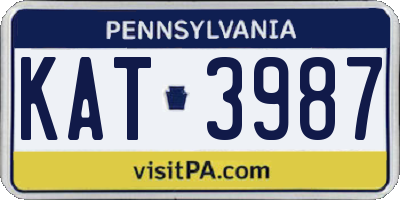 PA license plate KAT3987