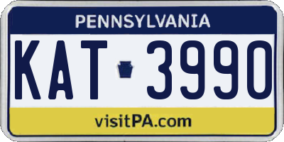 PA license plate KAT3990