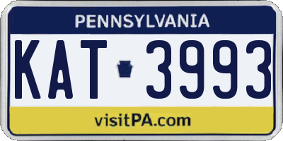 PA license plate KAT3993