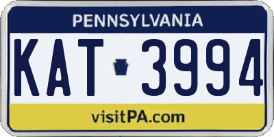 PA license plate KAT3994