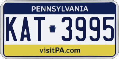PA license plate KAT3995