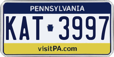 PA license plate KAT3997