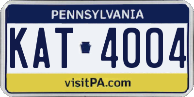 PA license plate KAT4004