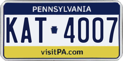 PA license plate KAT4007