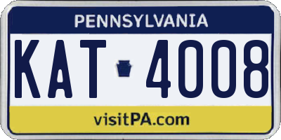 PA license plate KAT4008