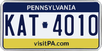 PA license plate KAT4010