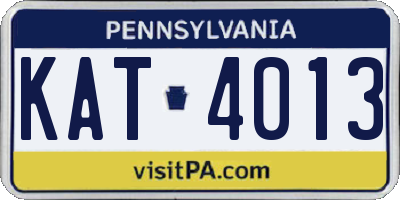 PA license plate KAT4013