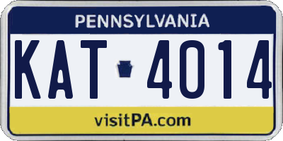 PA license plate KAT4014