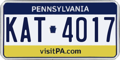 PA license plate KAT4017