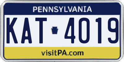 PA license plate KAT4019