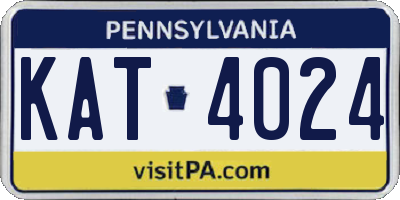 PA license plate KAT4024