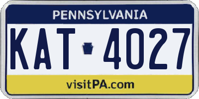 PA license plate KAT4027