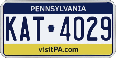 PA license plate KAT4029