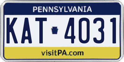 PA license plate KAT4031
