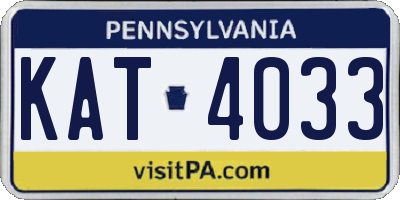 PA license plate KAT4033