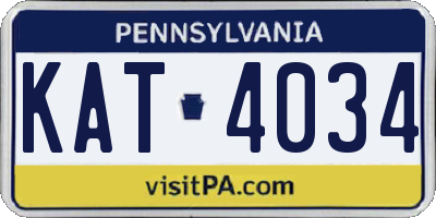 PA license plate KAT4034