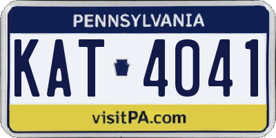 PA license plate KAT4041