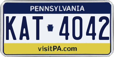 PA license plate KAT4042
