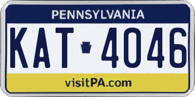 PA license plate KAT4046