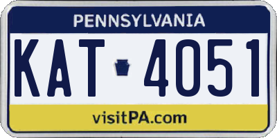 PA license plate KAT4051
