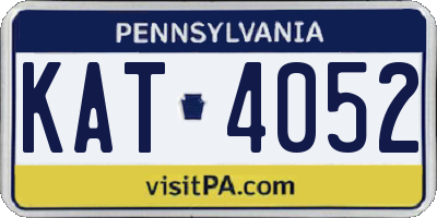 PA license plate KAT4052