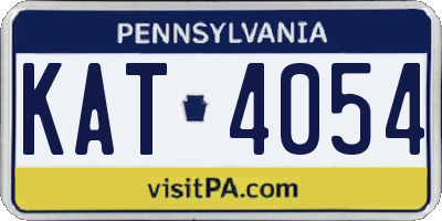 PA license plate KAT4054