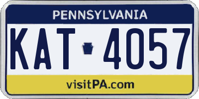 PA license plate KAT4057