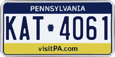 PA license plate KAT4061