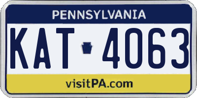 PA license plate KAT4063