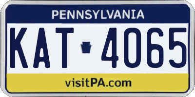 PA license plate KAT4065