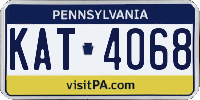 PA license plate KAT4068