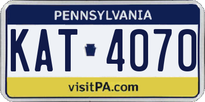 PA license plate KAT4070