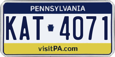 PA license plate KAT4071