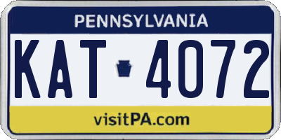 PA license plate KAT4072