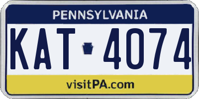PA license plate KAT4074
