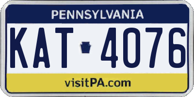 PA license plate KAT4076
