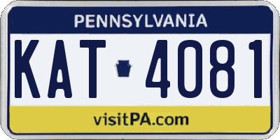 PA license plate KAT4081