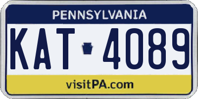 PA license plate KAT4089