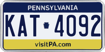 PA license plate KAT4092
